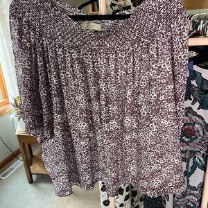 LOFT Purple off the shoulder Blouse